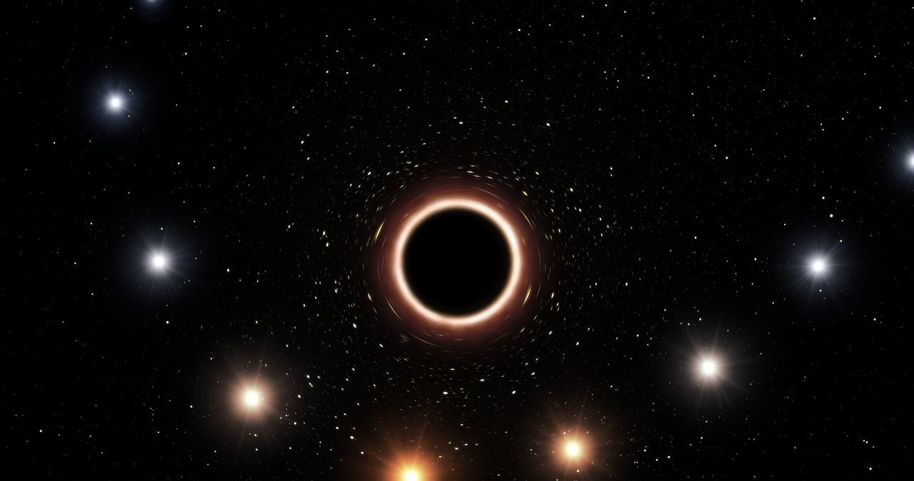 Wizja artystyczna trajektorii gwiazdy S2 w momencie, gdy przechodziła bardzo blisko supermasywnej czarnej dziury w centrum Drogi Mlecznej /materiały prasowe