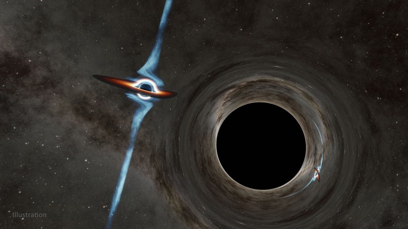 Wizja artystyczna układu podwójnego czarnych dziur /NASA