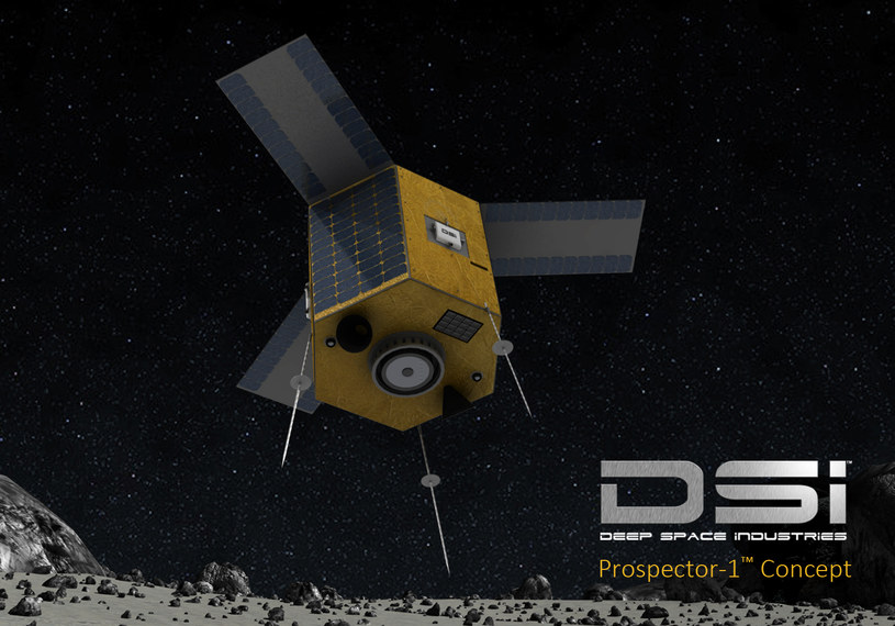 Wizja sondy Prospector-1 na powierzchni asteroidy /materiały prasowe