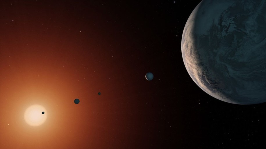 Wizualizacja planet układu wokół gwiazdy TRAPPIST-1 /NASA/JPL-Caltech /Materiały prasowe