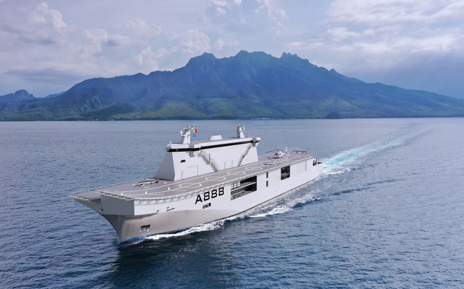 Wizualizacja portugalskiego okrętu przeznaczonego wyłącznie do obsługi bezzałogowych systemów powietrznych /Marinha Portuguesa /