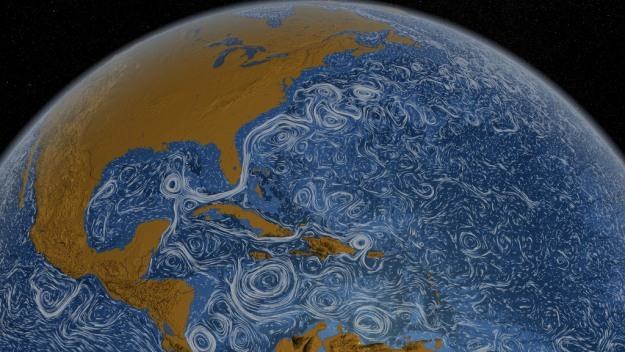 Wizualizacja prądów morskich.    Fot. NASA /materiały prasowe