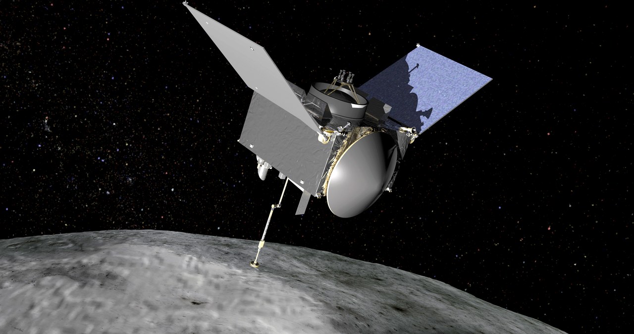 Wizualizacja sondy Osiris-REx, która pobrała próbki z planetoidy Bennu. Trafią na Ziemię w przyszłym roku /NASA Goddard Space Flight Center /materiały prasowe