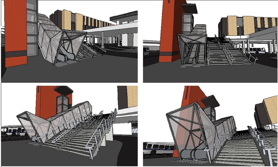 Wizualizacja wyglądu nowych schodów /Zarząd Dróg Miasta Krakowa /