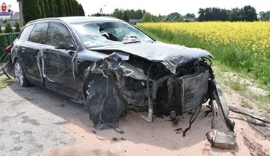 Wjechał Audi w ogrodzenie. Tłumaczeniem zaskoczył policjantów 