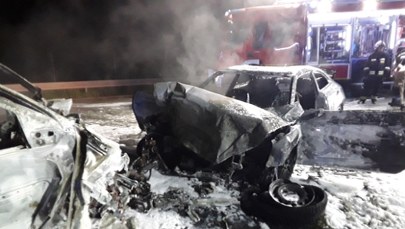 Wjechał pod prąd na A1, spłonął w aucie. Policja nie wie, kim był