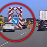 Wjechał w służbę drogową na autostradzie A4. Wszystko nagrała kamera