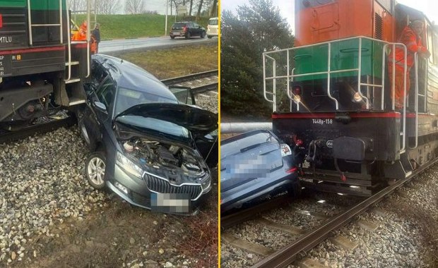 Wjechał wprost pod nadjeżdżający pociąg. O krok od makabry