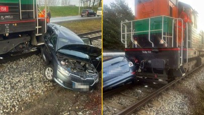 Wjechał wprost pod nadjeżdżający pociąg. O krok od makabry