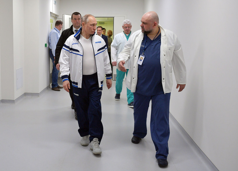 Władimir Putin i Denis Procenko w szpitalu w Moskwie /Alexei Druzhinin /Agencja FORUM