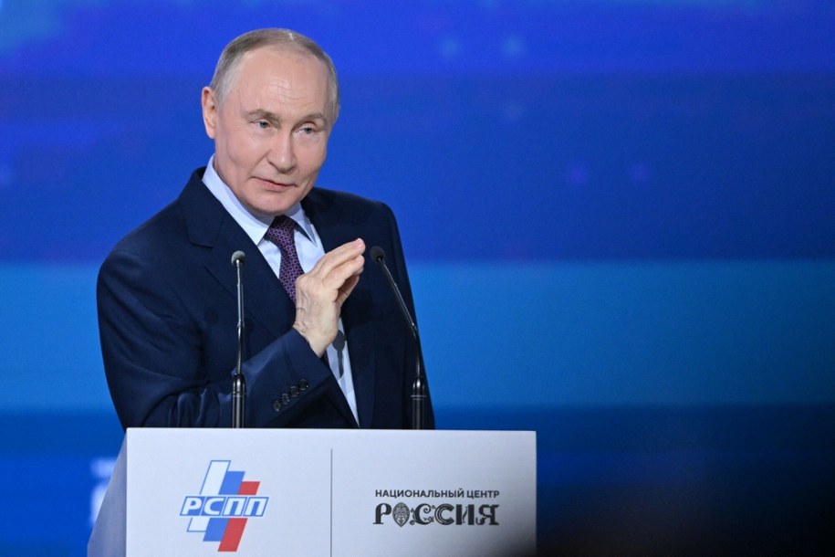 Władimir Putin na kongresie Rosyjskiego Związku Przemysłowców i Przedsiębiorców w Moskwie /IGOR IVANKO/AFP/East News /East News