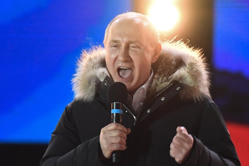 Władimir Putin na wiecu w centrum Moskwy podziękował wyborcom /Kirill Kudryavtsev /AFP