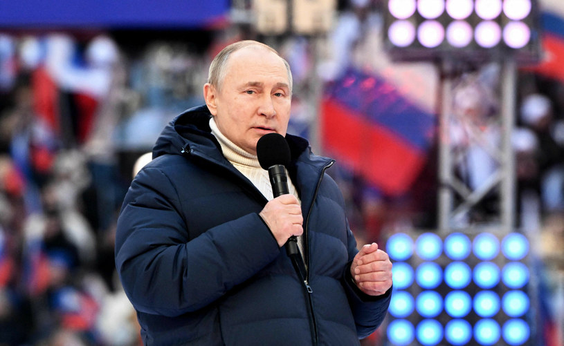 Władimir Putin na wiecu z okazji 8. rocznicy referendum na Krymie /SERGEI GUNEYEV/AFP /East News