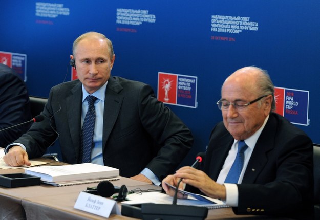 Władimir Putin na zdjęciu na spotkaniu z prezydentem FIFA Josephem Blatterem /MIKHAIL KLEMENTEV /PAP/EPA