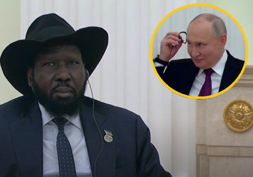 Władimir Putin postanowił pomóc dyktatorowi Sudanu Południowego i pokazał, jak należy zakładać słuchawkę na ucho / źródło: kremlin.ru /domena publiczna