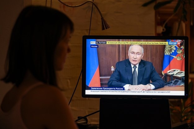 Władimir Putin w telewizyjnym wystąpieniu /Sergei Ilnitsky /PAP/EPA