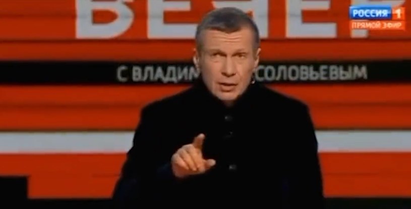 Władimir Sołowjow w rosyjskiej telewizji /@CforCD /Twitter