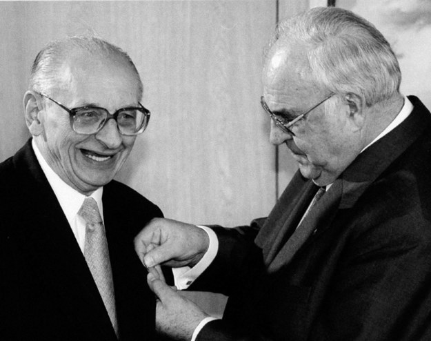 Władysław Bartoszewski i Helmut Kohl /&nbsp; /PAP