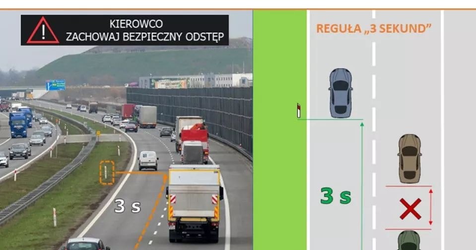 Właściwy dystans najłatwiej ocenić po umieszczonych co 100 metrów słupkach kopotażowych /Informacja prasowa