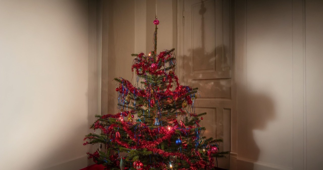 Włosy anielskie na choince w świetle lampek mienią się licznymi kolorami /Pixel