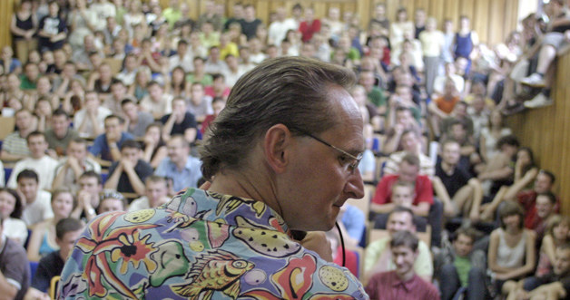 Wojciech Cejrowski na politechnice lubelskiej w ramach dni kultury studenckiej, fot.Wojtek Pacewicz &nbsp; /Agencja FORUM