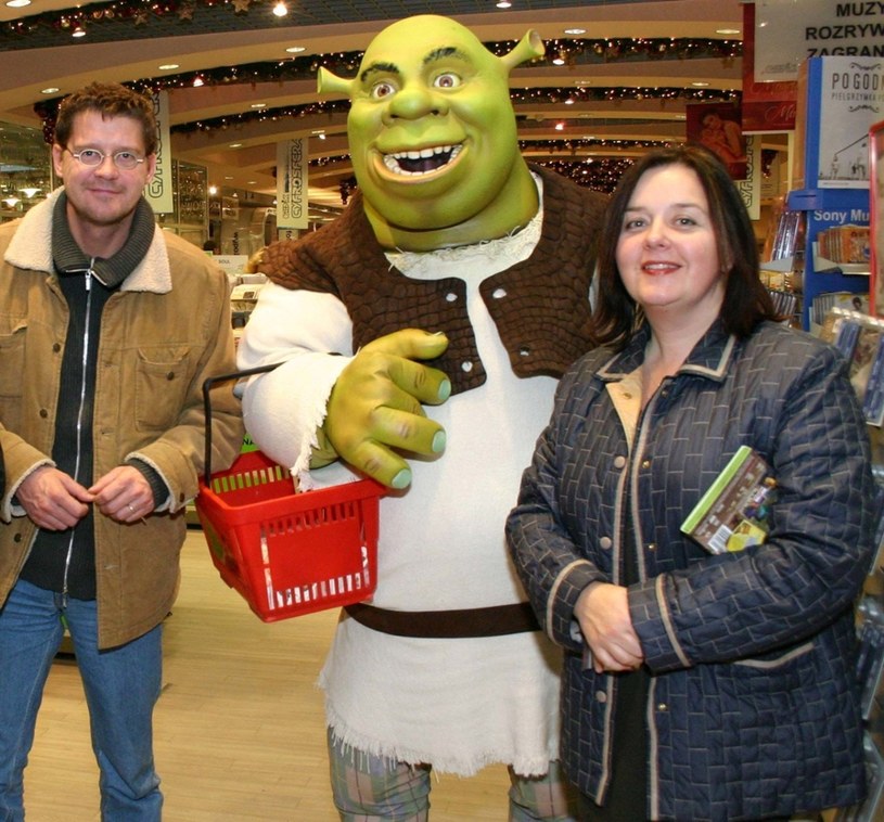 Wojciech Malajkat z żoną Katarzyną na premierze "Shreka 2" /East News /East News