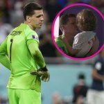 Wojciech Szczęsny pociesza płaczącego synka po przegranej z Francją. Obrazek chwyta za serce