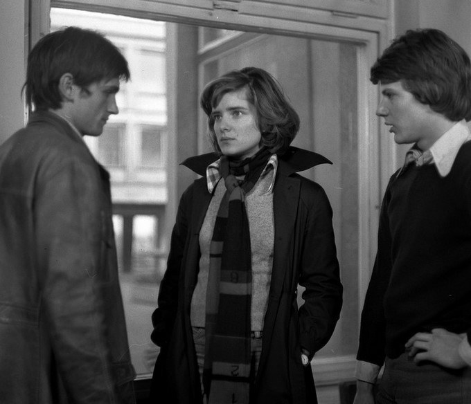 Wojciech Wysocki, Małgorzata Snopkiewicz i Mirosław Konarowski w filmie "Con amore" (1976) /materiały prasowe