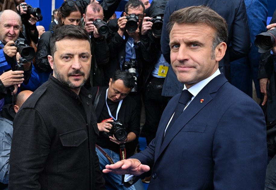 Wołodymyr Zełenski, Emmanuel Macron /Radek Pietruszka /PAP
