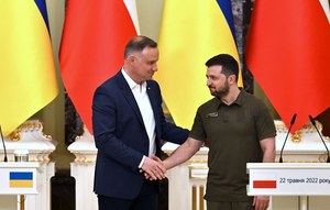 Wołodymyr Zełenski podziękował Andrzejowi Dudzie. Nazwał go "przyjacielem Ukraińców"