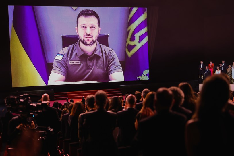 Wołodymyr Zełenski przemówił w Cannes / Andreas Rentz / Staff /Getty Images