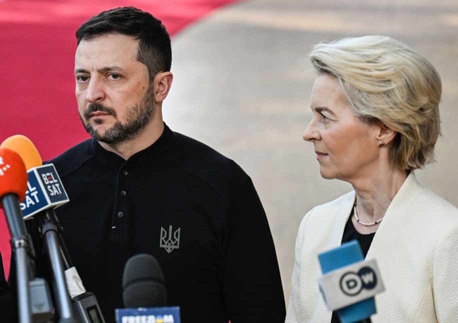 Wołodymyr Zełenski, Ursula von der Leyen / 	Wiktor Dąbkowski    /PAP