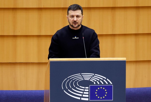Wołodymyr Zełenski w Parlamencie Europejskim /JULIEN WARNAND /PAP/EPA