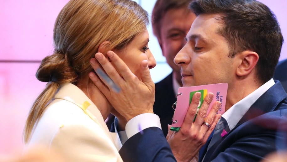 Wołodymyr Zełenski z żoną Oleną /TATYANA ZENKOVICH  /PAP/EPA
