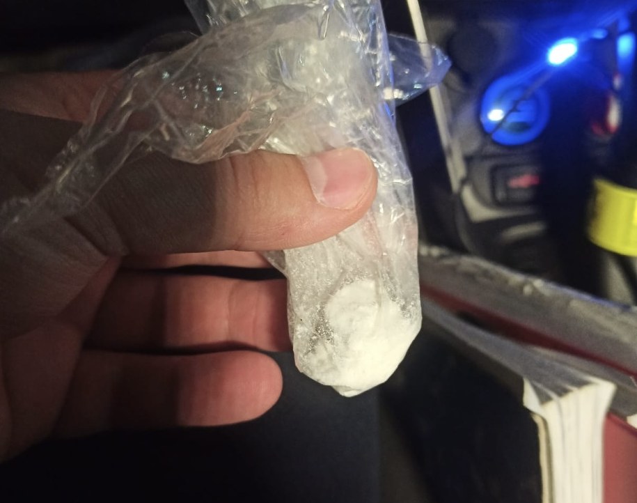 Woreczek z amfetaminą, który miał przy sobie 40-letni Ukrainiec /Komenda Powiatowa Policji w Stargardzie /