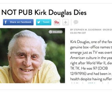 Wpadka magazynu "People": Uśmiercili Kirka Douglasa