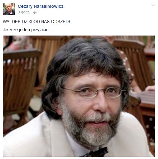 Wpis Cezarego Harasimowicza na Facebooku /Facebook