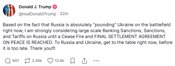 Vstup Donalda Trumpa na sociální sociální platformě pravdy (Screenshot) /