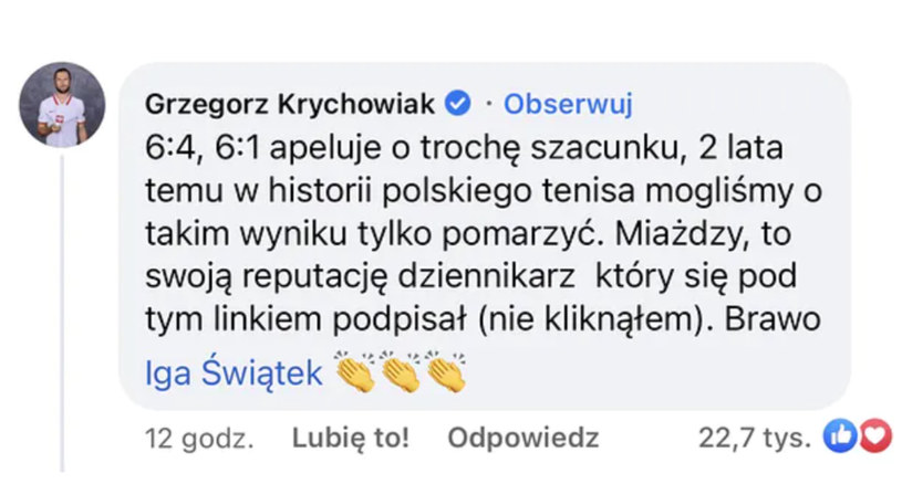 wpis Grzegorza Krychowiaka /Facebook