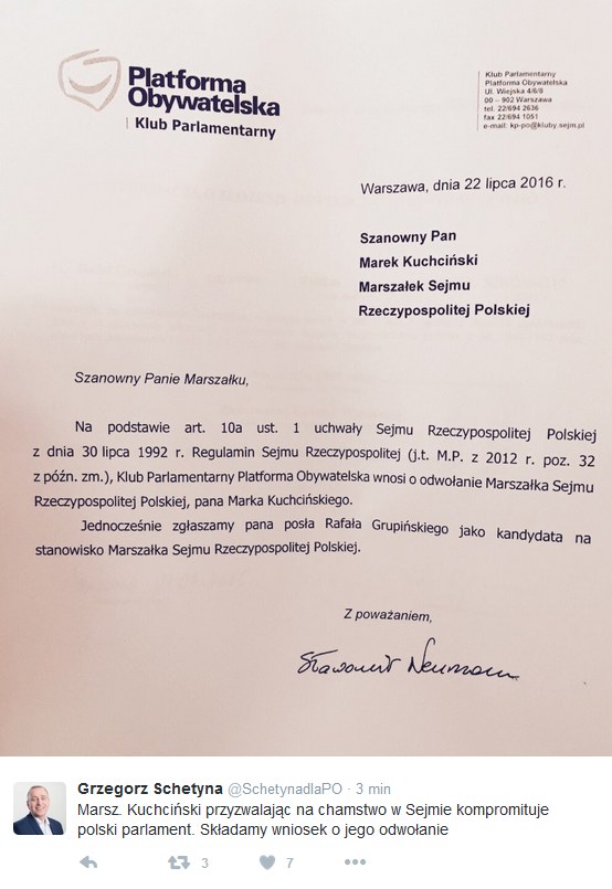 Wpis Grzegorza Schetyny /Twitter