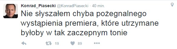 Wpis Konrada Piaseckiego na Twitterze /