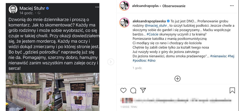 Wpis Magdaleny Popławskiej, fot. aleksandrapoplawska /Instagram