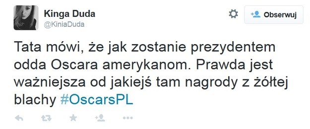 Wpis osoby podającej się za córkę Andrzeja Dudy /Twitter