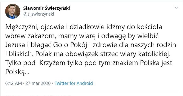 Wpis Sławomira Świerzyńskiego /materiał zewnętrzny