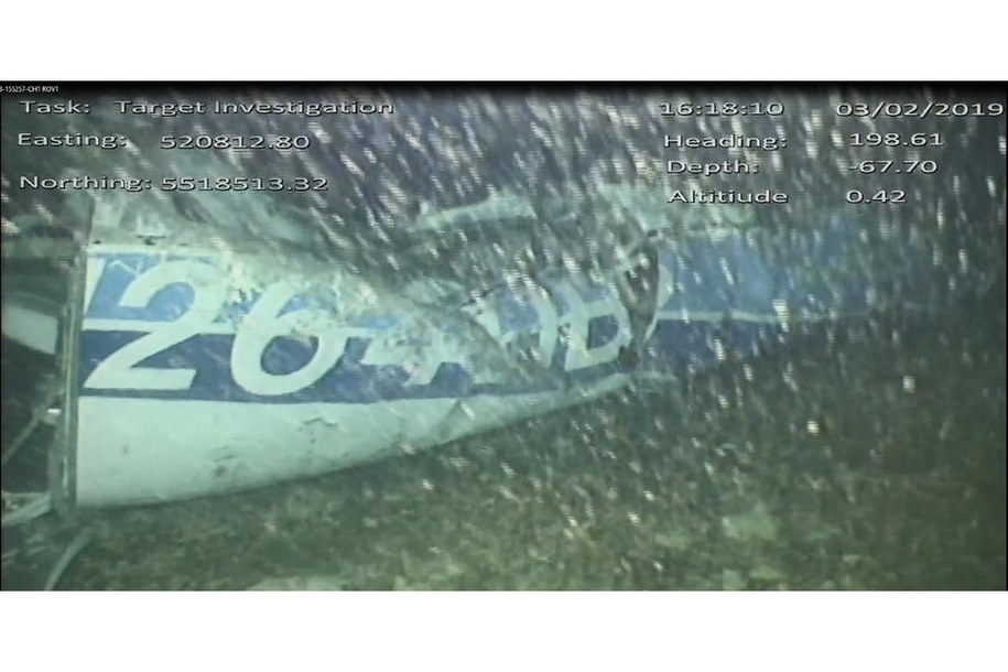 Wrak awionetki, którą podróżował Emiliano Sala, odnaleziony na dnie kanału La Manche /British Air Accidents Investigation Branch (AAIB)/HANDOUT /PAP/EPA