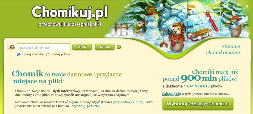Wraz z rozwojem strony i nowymi użytkownikami, Chomikuj zmieniał swoją szatę graficzną /web.archive/screen/ Marcin Jabłoński