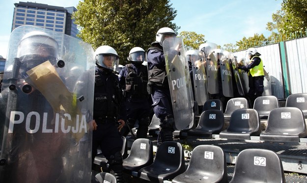 Wrześniowe ćwiczenia policji na stadionie Polonii Warszawa /Policja