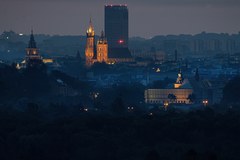 Wschód słońca nad Krakowem