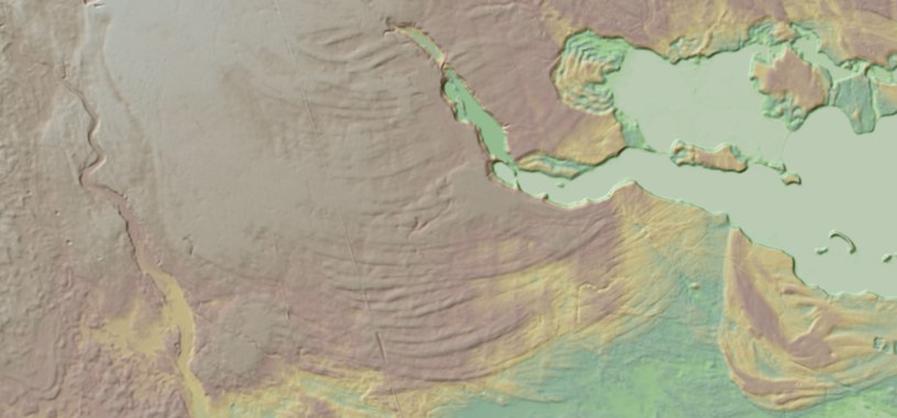 Wskutek megapowodzi lodowcowej powstały wielkie wały widoczne nawet z kosmosu /Zrzut ekranu/mapy.geoportal.gov.pl/imap/Imgp_2.html?gpmap=gp0 /domena publiczna