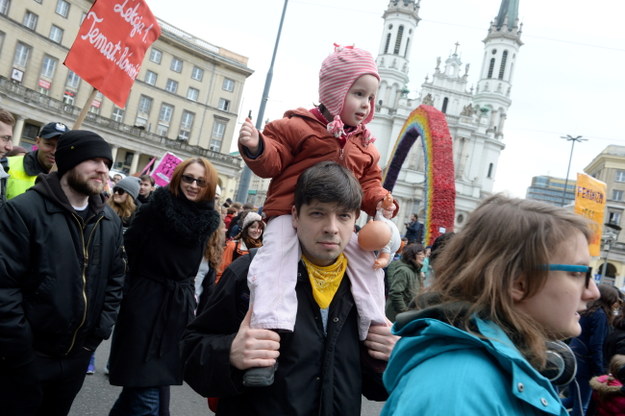 Wśród uczestników marszu były też rodziny z dziećmi /PAP/Jacek Turczyk /PAP